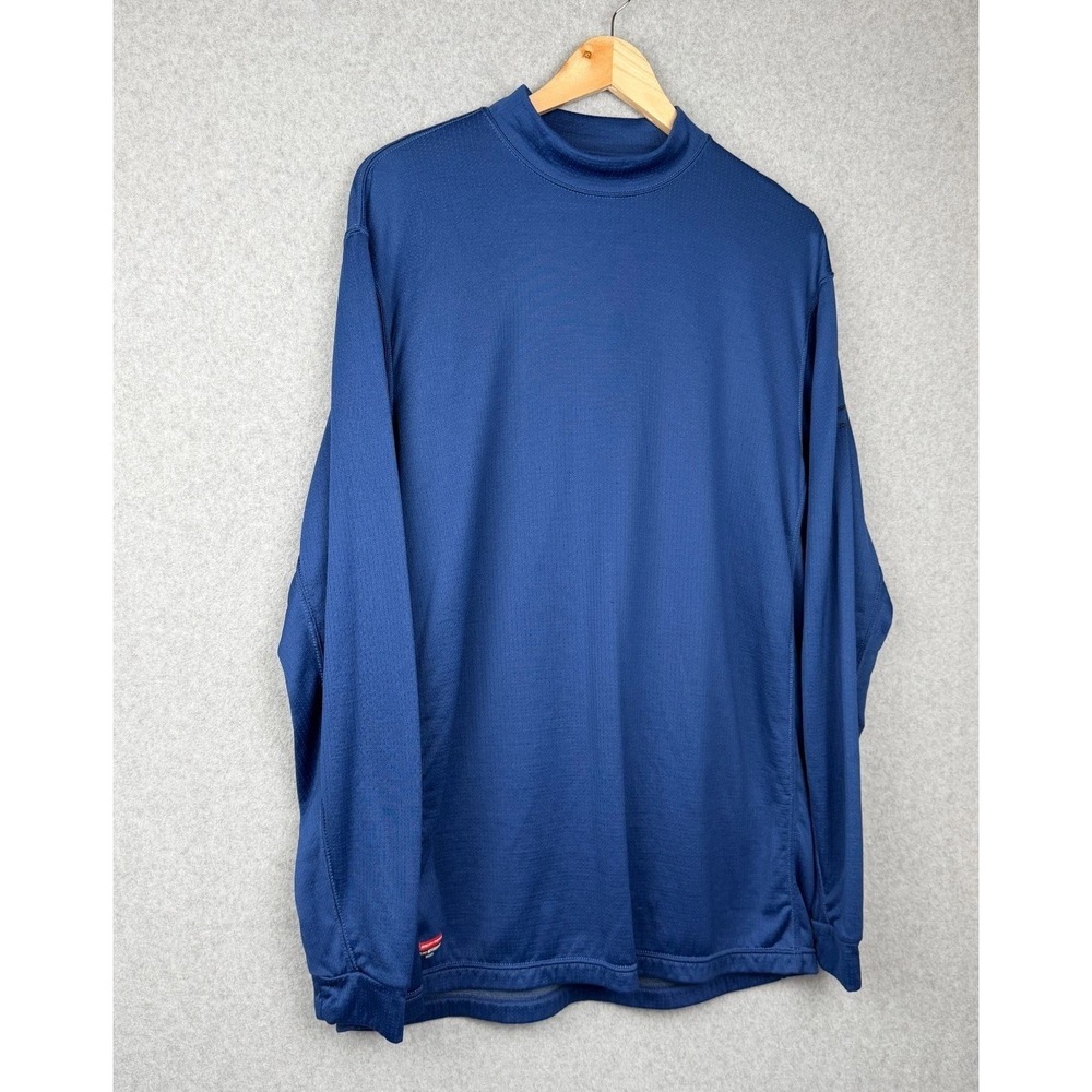 Mizuno Breath Thermo Thermal Plus Wool Blue Long Sleeve Shirt XL